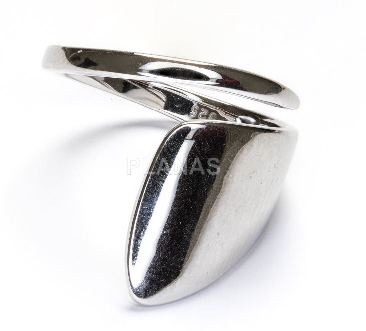 ANILLO ABIERTO EN PLATA DE LEY RODIADA