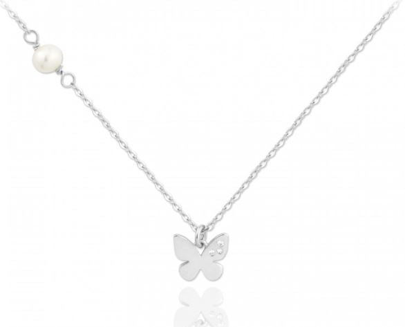 GARGANTILLA DE PLATA DE LEY Y NÁCAR - ACABADO : RODIADO