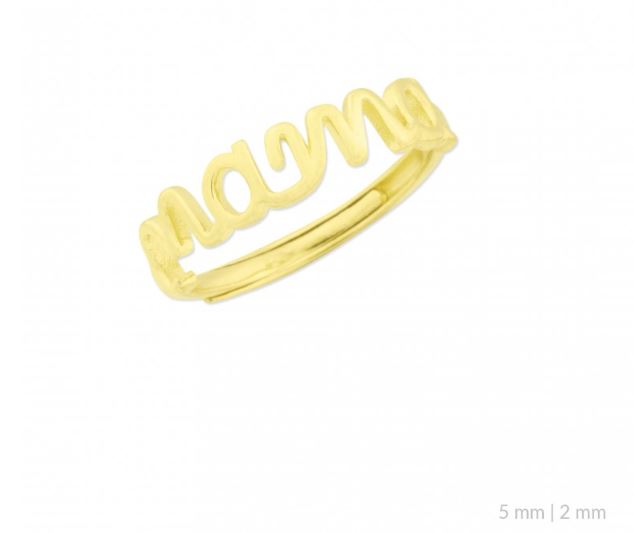 SORTIJA DE PLATA DE LEY - ACABADO : CHAPADO EN ORO TALLA UNICA