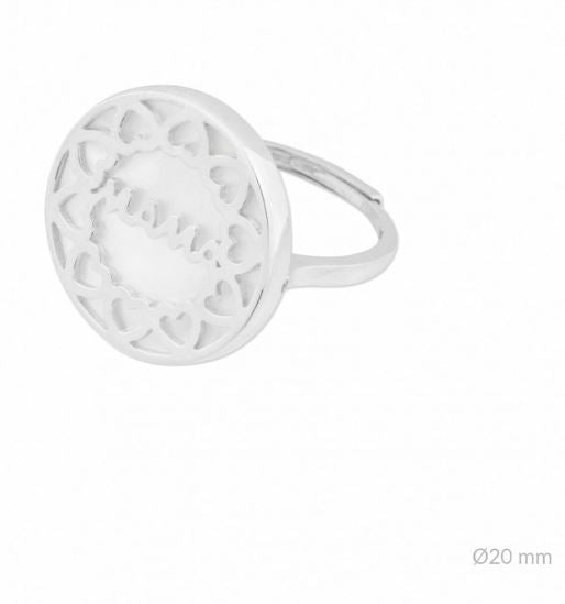 SORTIJA DE PLATA DE LEY Y NÁCAR - ACABADO : RODIADO TALLA ÚNICA