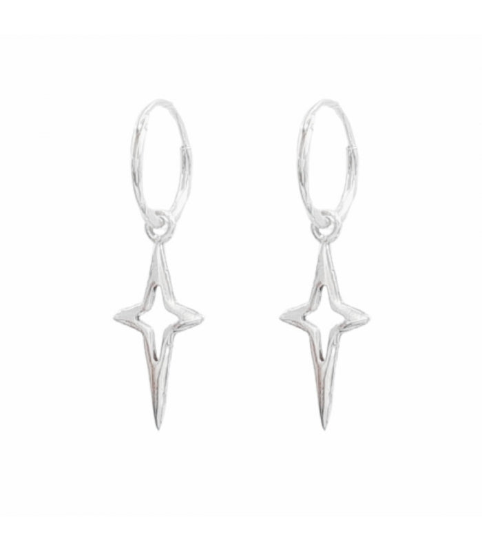 Aro Plata con Estrella 12mm Precio Par