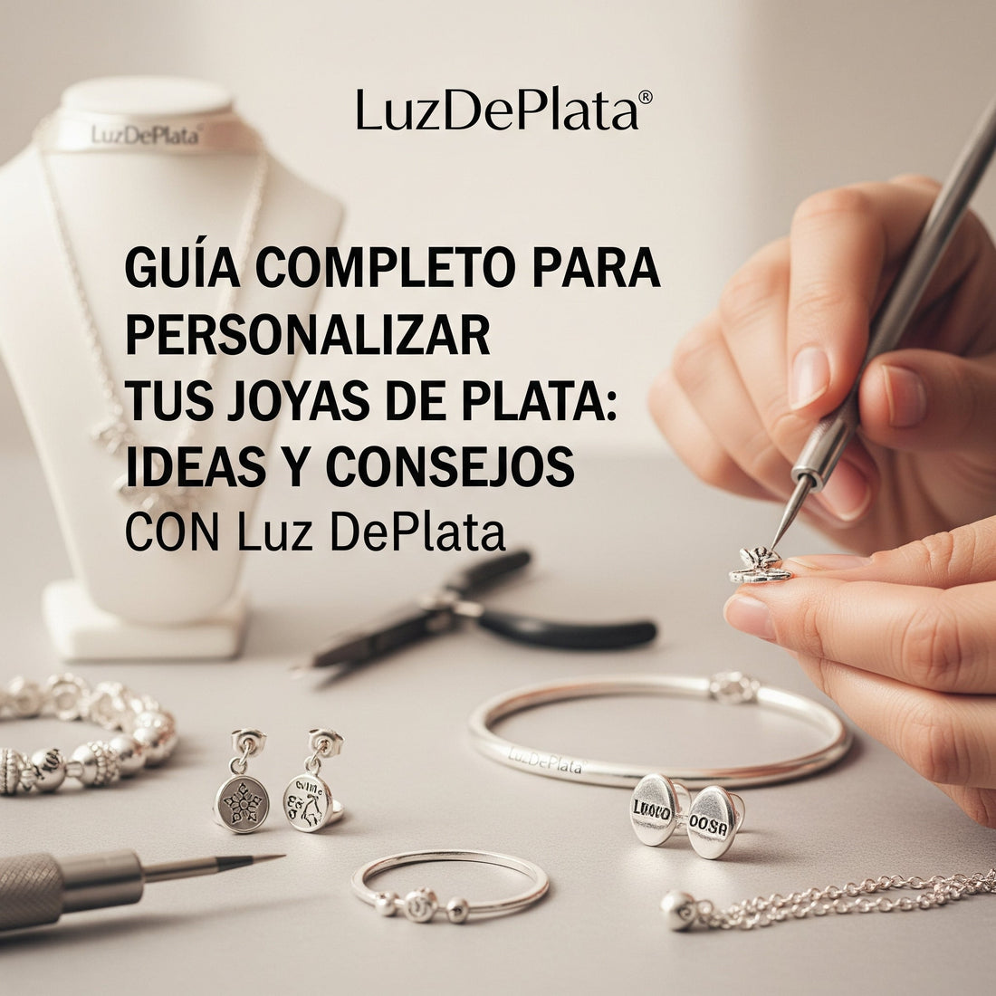 Guía completa para personalizar joyas de plata LuzDePlata: ideas, consejos y herramientas.