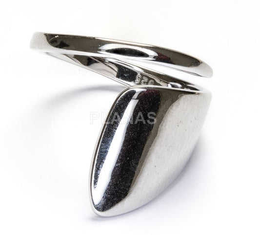 ANILLO ABIERTO EN PLATA DE LEY RODIADA