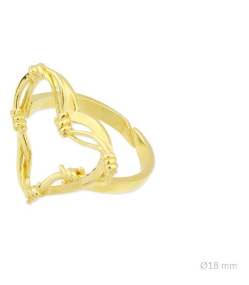 ANILLO DE PLATA DE LEY - ACABADO : CHAPADO EN ORO TALLA UNICA