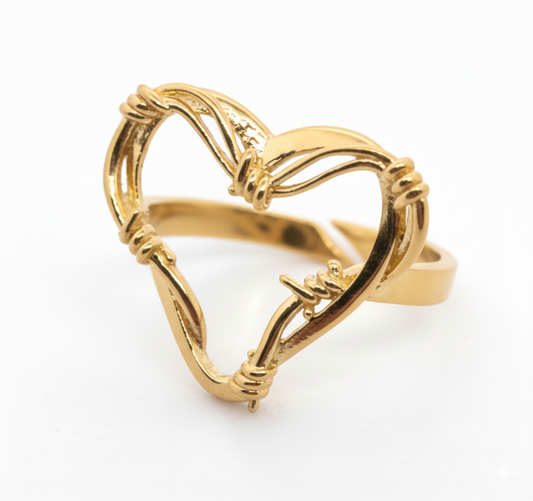 ANILLO DE PLATA DE LEY - ACABADO : CHAPADO EN ORO TALLA UNICA