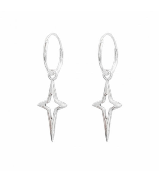 Aro Plata con Estrella 12mm Precio Par