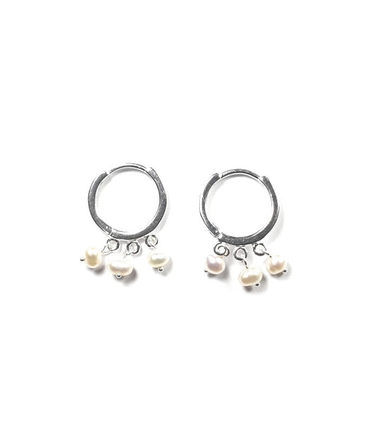 Aro Plata Perlitas 12mm Precio Par