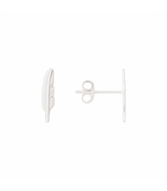 Pendiente Plata Pluma 14.5mm Precio Par